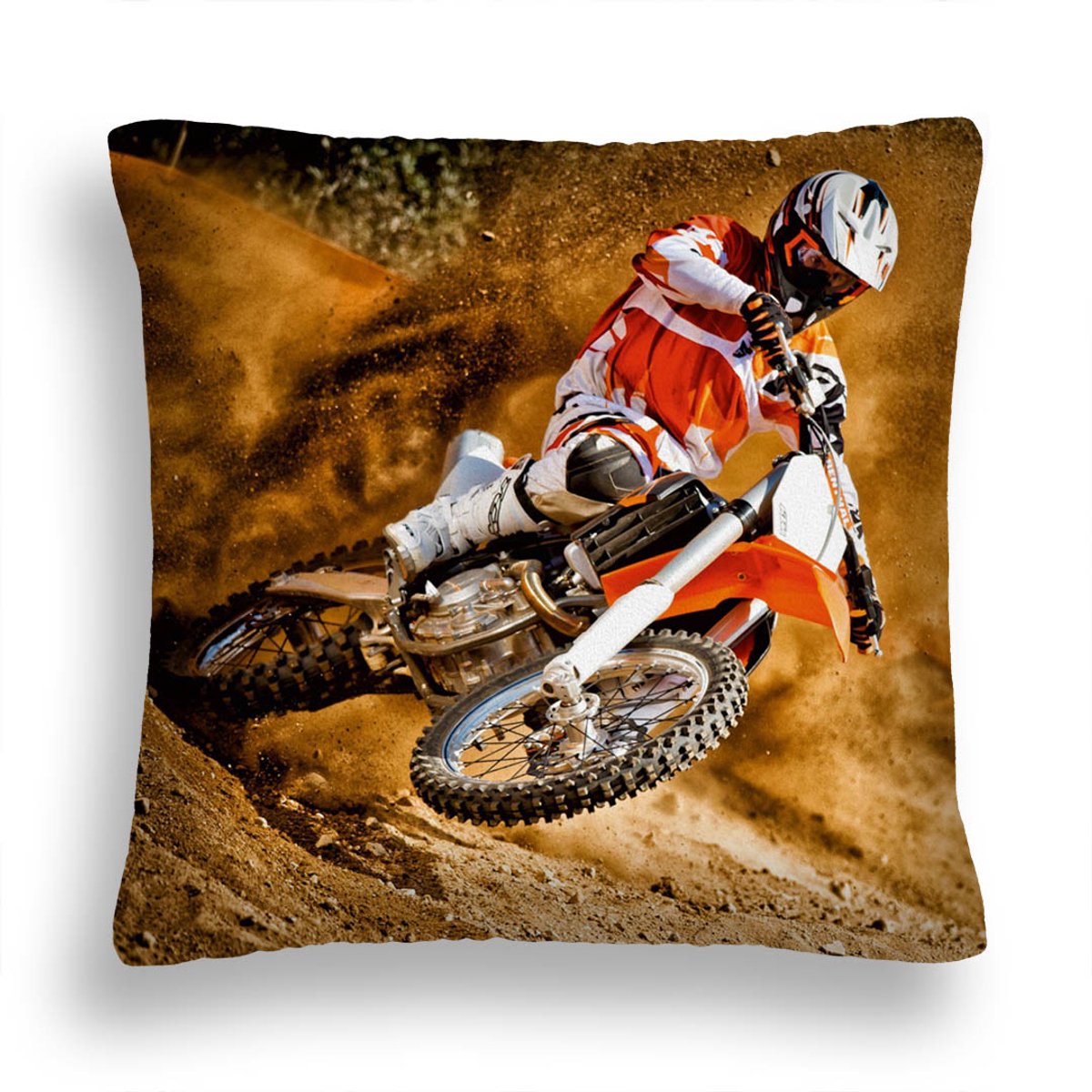 Grote Decoratieve Kussen 50x50 cm - MX 13 Motor Cross Enduro