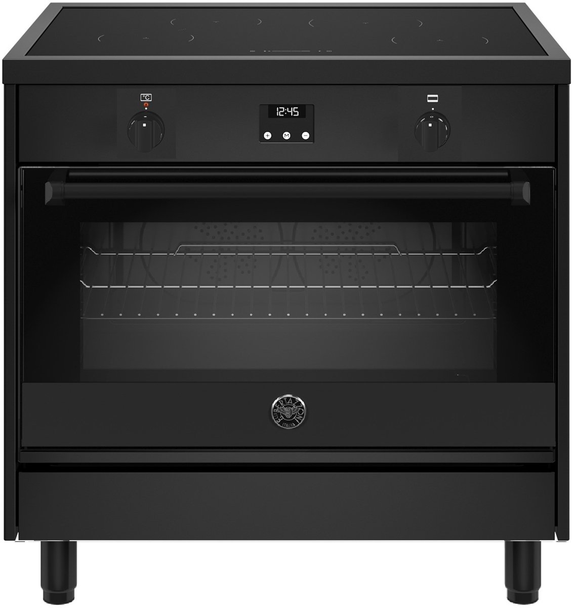 Bertazzoni MPL94IT1ETNE2 Inductie Fornuis 90 cm | Flexzone | 2- of 3-fase Aansluiting | 117L Oven | Mat zwart