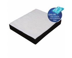 Nexxt Dualuxe Ergonomisch Zitkussen met Gel - 38 x 47.5 x 7 cm - Zwart/beige - Wasbare Hoes