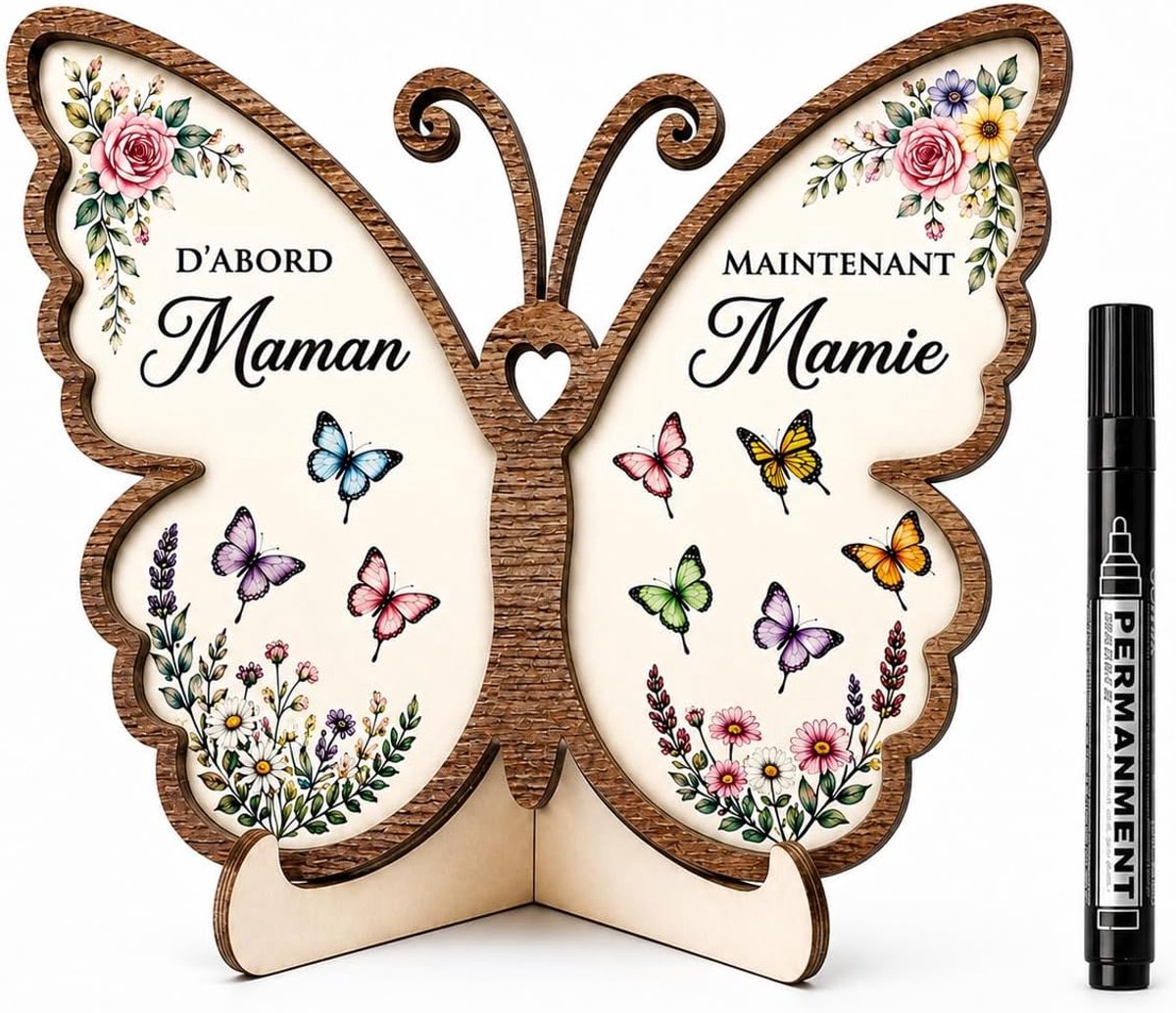 Cadeau Plus Gepersonaliseerde houten plaat – eerst mama nu oma – cadeau voor grootmoeder - ShopVlot