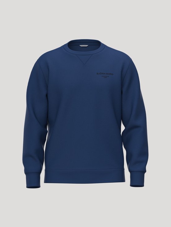 Donkerblauwe katoenen sweater met lange mouwen en een subtiel 'Björn Borg Stockholm' logo op de borst.