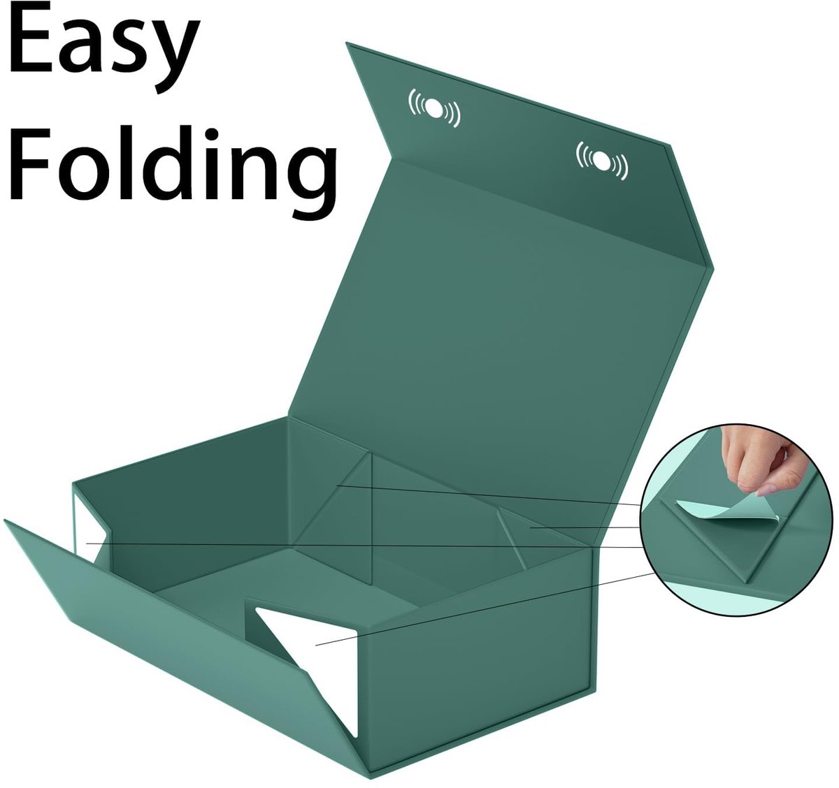Geschenkdoos, 1 stuk, 30 x 15 x 10 cm, geschenkdozen met deksel, magnetische sluiting, rechthoekig, vouwbaar, voor - ShopVlot