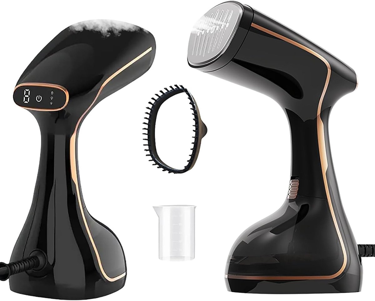 Kledingstomer - Zwart - 320 ml - Met Digitale Display en 3 Stoomstanden - Voor Kledingverzorging