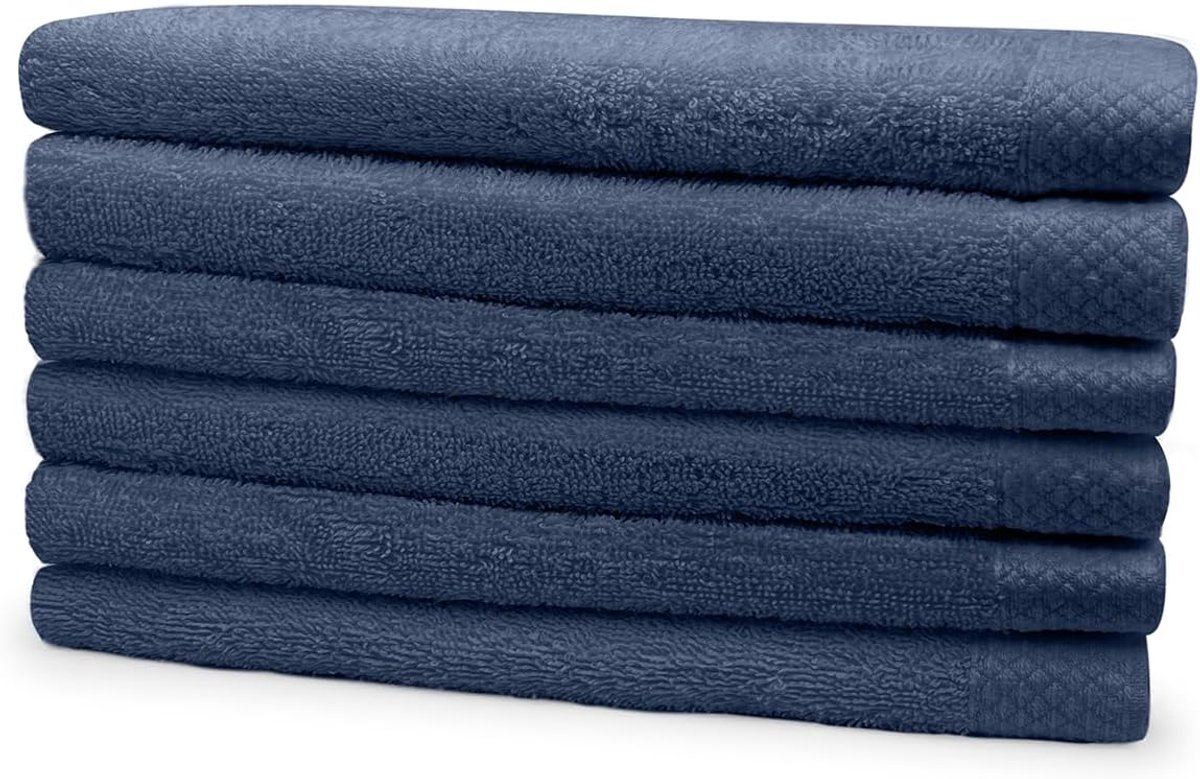 Terry Towel 100% Cotton 70x140cm - ocean blue - Set of 6 - ShopVlot