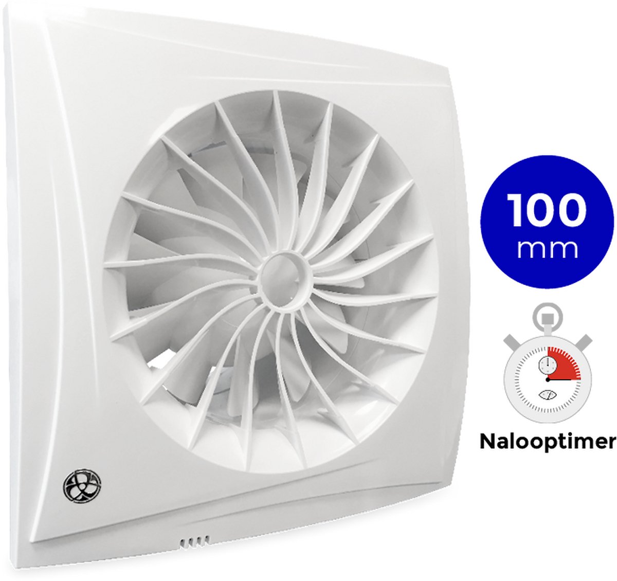 Badkamer/toilet ventilator Blauberg Sileo - Ø 100mm - MET TIMER (SILEO100T)