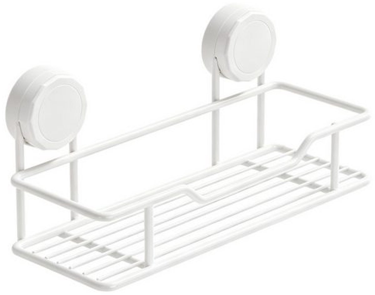 Claoner Badkamer zuigkoppen plank - badkamer ijdelheid organisator - geen boor nodig - wand gemonteerde opslagrek voor toiletwastafel - 25cm - wit.