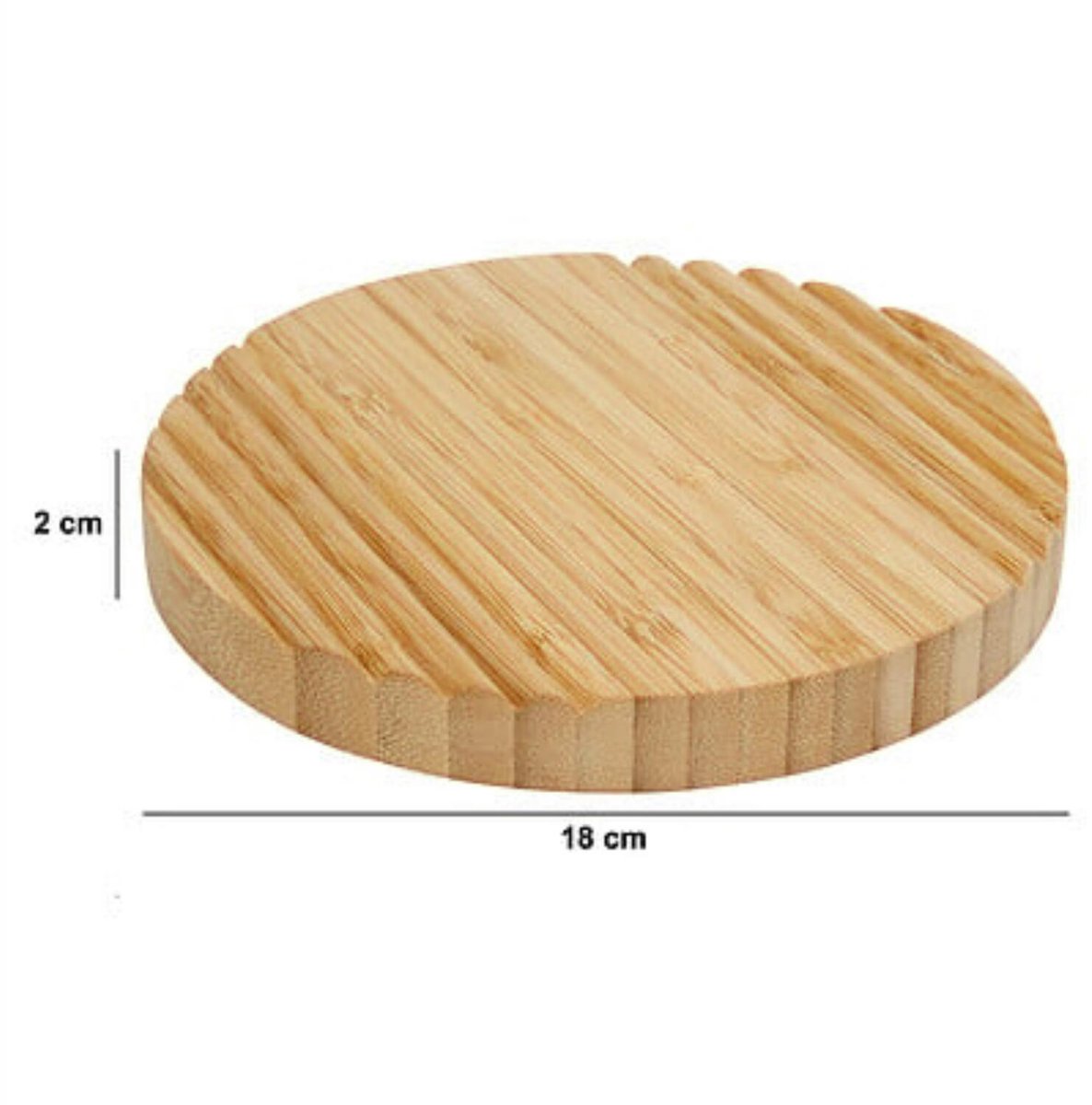 Secret de Gourmet pannen onderzetter - D18 x H2 cm - bamboe hout - extra dikke schijven - rond - Pannenonderzetter