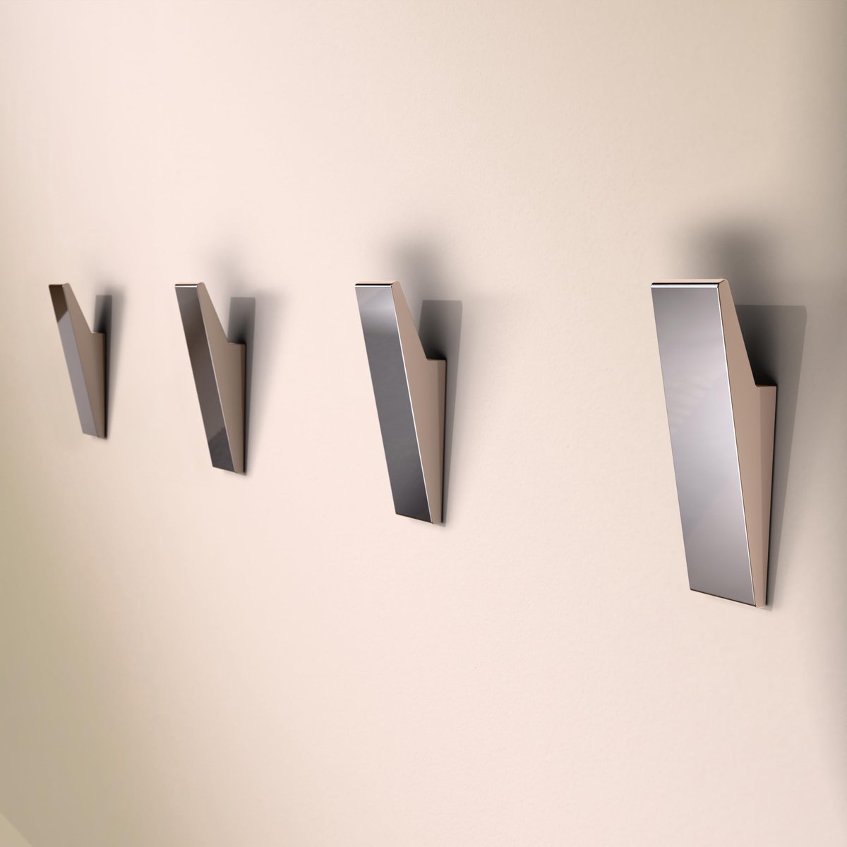 Famanu – Extra sterke zelfklevende wandhaken, handdoekhouder zonder boren, set van 4 stuks, modern design, chroom