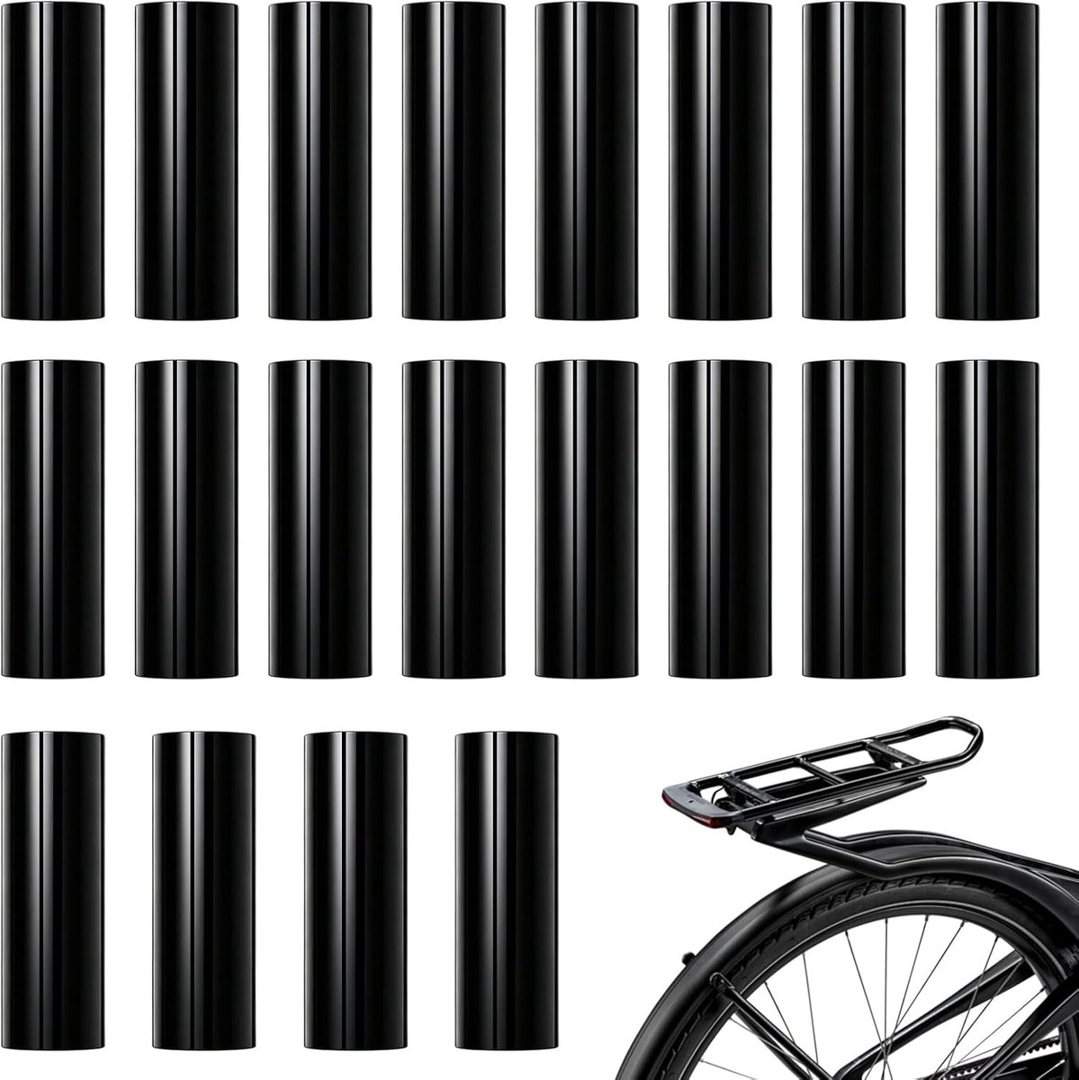 Fietsbagagedragerbescherming - Zwart - 5 cm - Zachte Siliconen Hoezen voor Krassenpreventie - Voor Fietstassen en Koffers