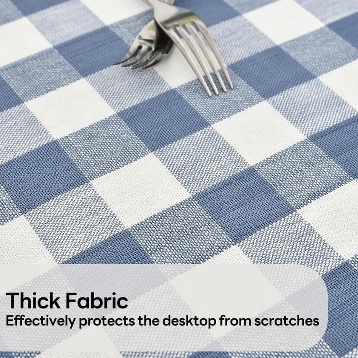 Gingham Round Tablecloth Heavy Duty Cotton Blend Checked Tablecloth Round Cover for Kitchen Dining Room Outdoor - ShopVlot