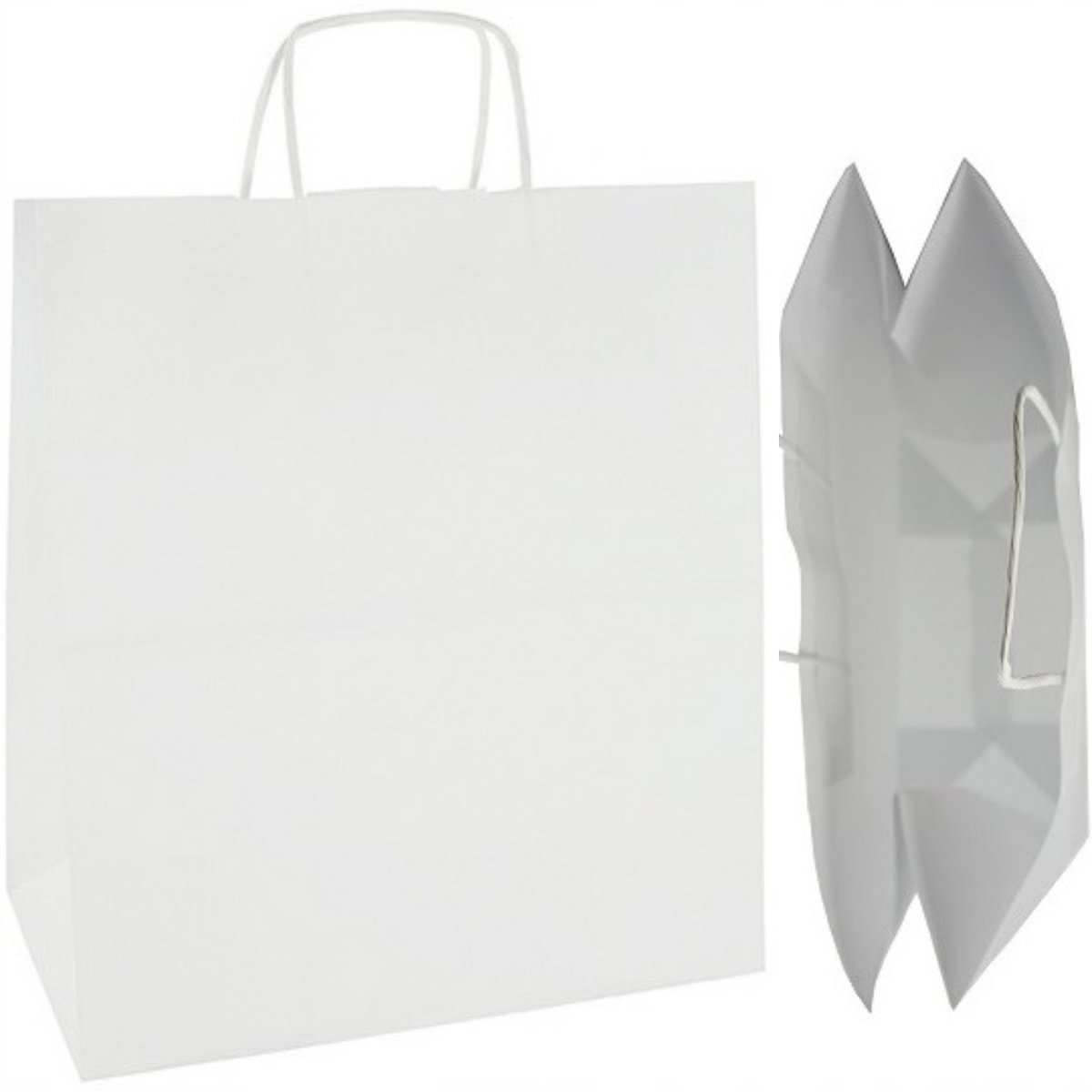 100 Witte Papieren Zakken 30x17x34cm - Sterk & Milieuvriendelijk
