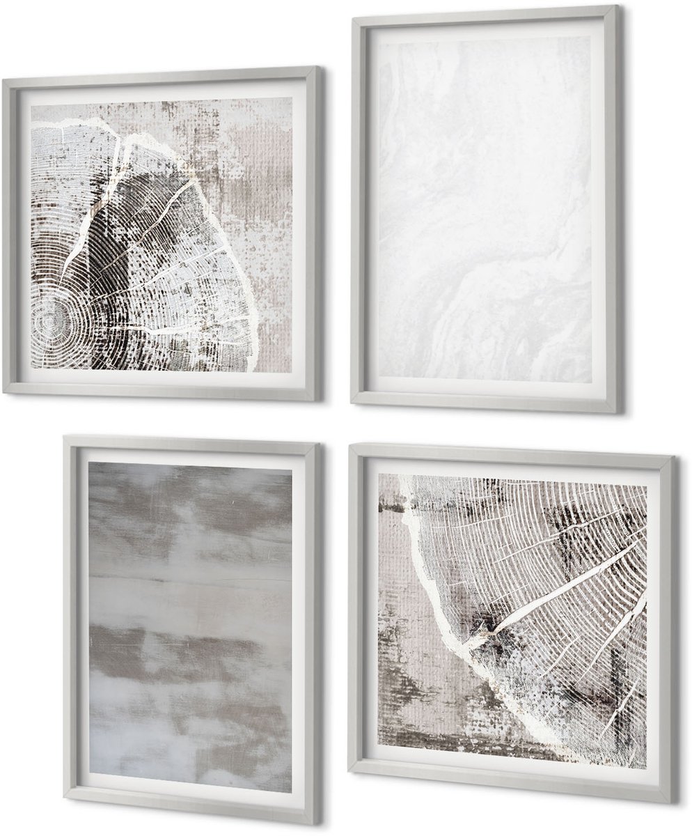 Coloray 4-Delige Schilderij Set - Abstracte vormen en structuren in moderne stijl. - 40 x 40 cm en 40 x 60 cm - Wanddecoratie - Muurdecoratie - Moderne Interieurdecoratie - Interieur Decoratie