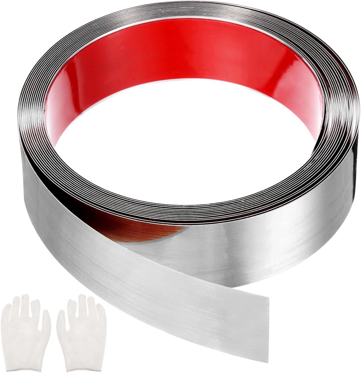 5 m x 4 cm metalen band, sierlijsten, zelfklevend, roestvrijstalen plaat, wandlijsten, stuclijsten, muur, zelfklevend - ShopVlot
