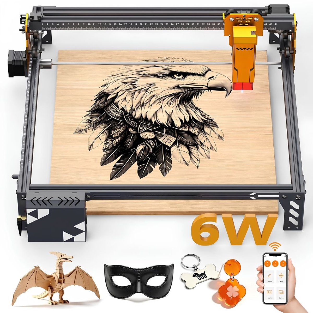 TYR® Lazer Graveermachine - Lasergraveerder - Lasergraveermachine - Zwart - 58cm x 56cm x 20cm