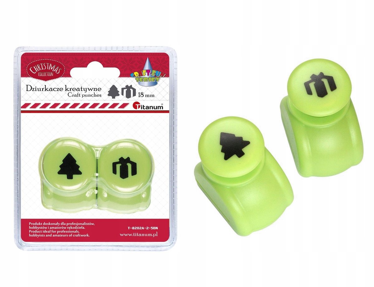 2x Kerst Decoratie Perforator - 18mm - Kerstboom & Cadeau