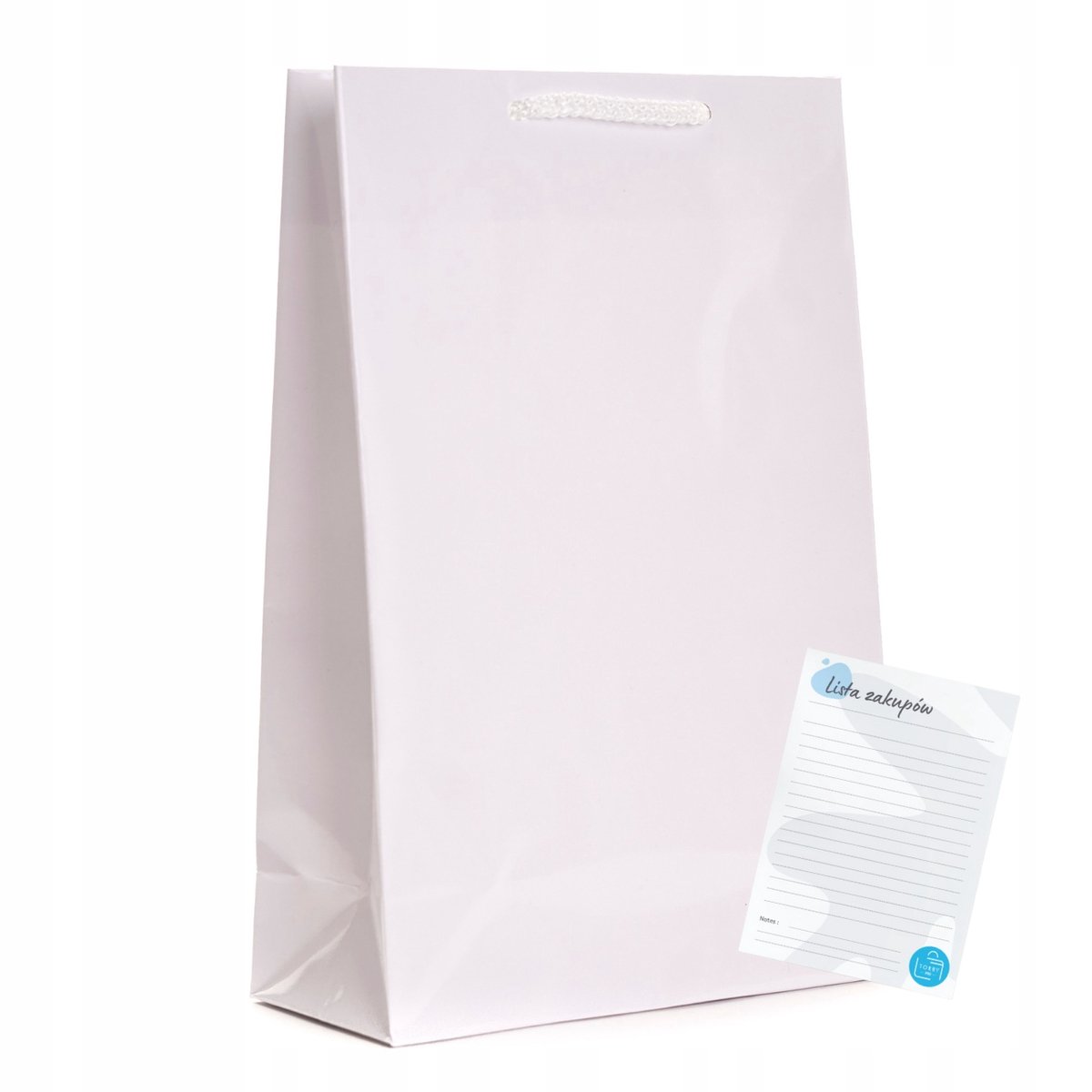 Luxe witte gelamineerde papieren tasjes 17x7x25cm - Set van 10 stuks