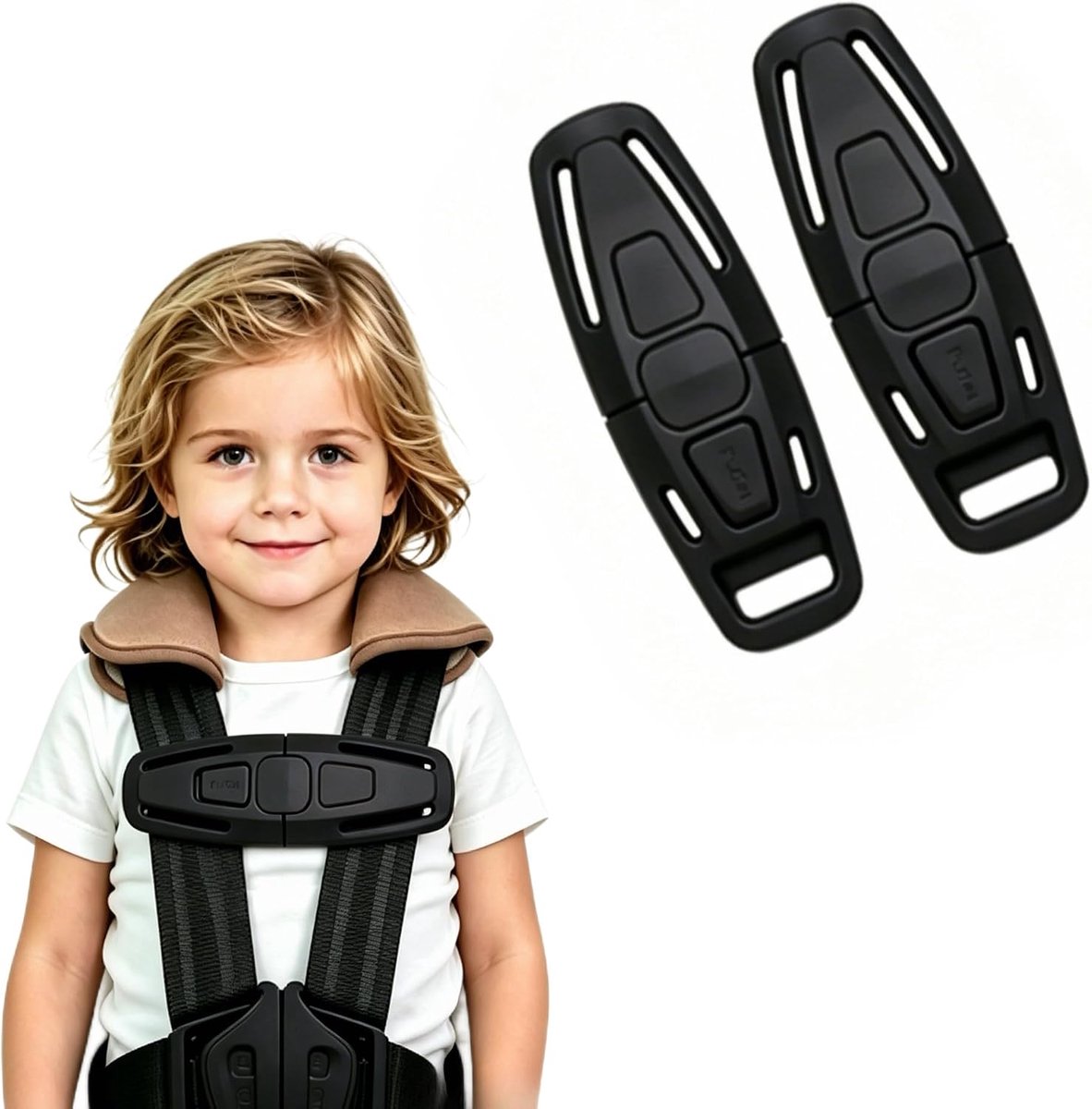 2 x Child Car Seat Safety Belt Safety Buckle for Child Seat Safety Buckle Chest Safety Belt Protection for Children - ShopVlot