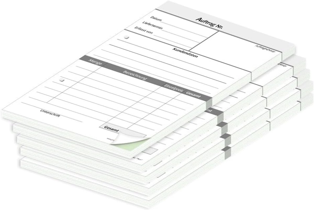 PRICARO Orderblok met klep "Plain", A5 geperforeerd 5 stuks - ShopVlot