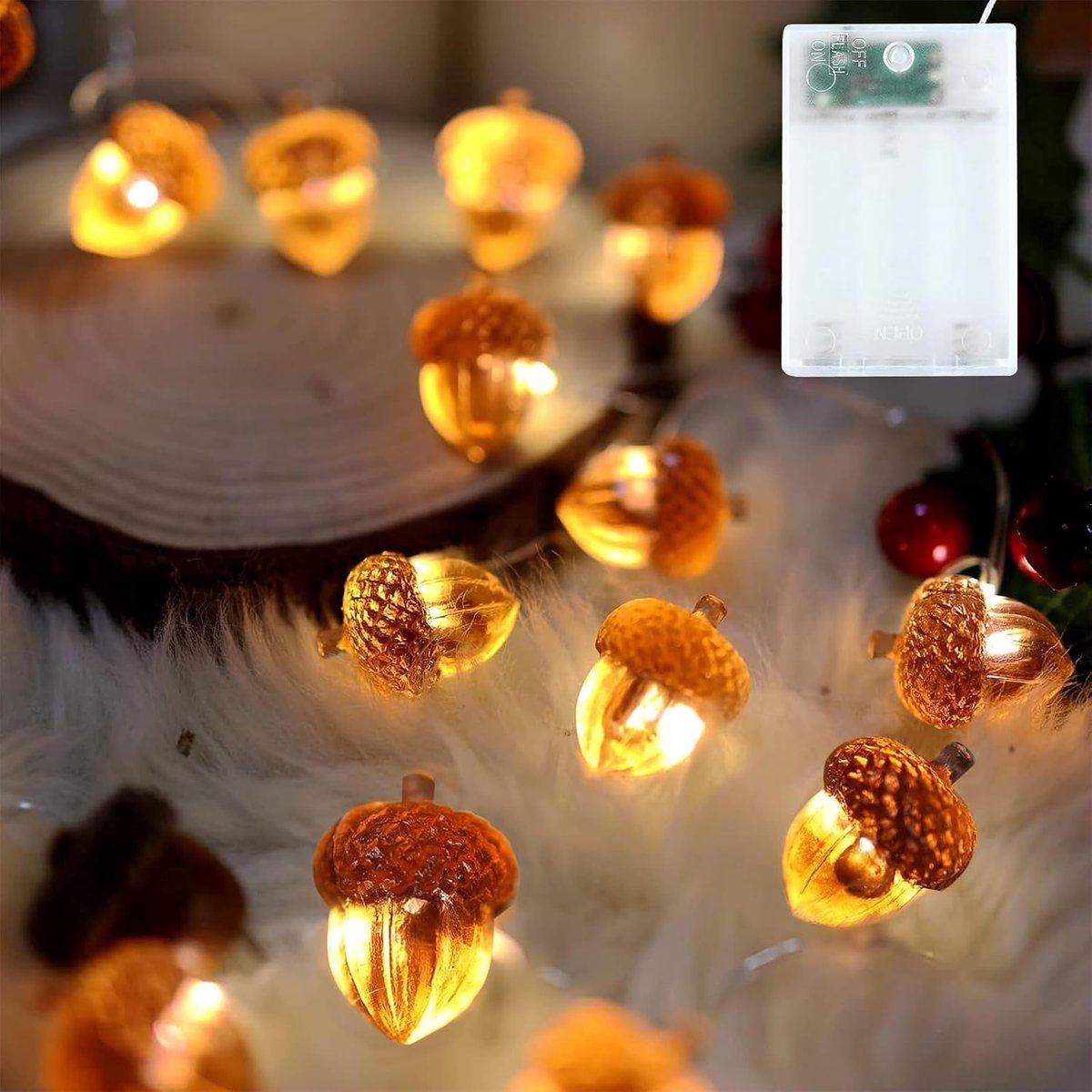 Autumn Tassel 3m 30 LED Tassels Autumn Fairy Lights for Indoor Outdoor Outdoor Autumn Party Halloween Thanksgiving - ShopVlot