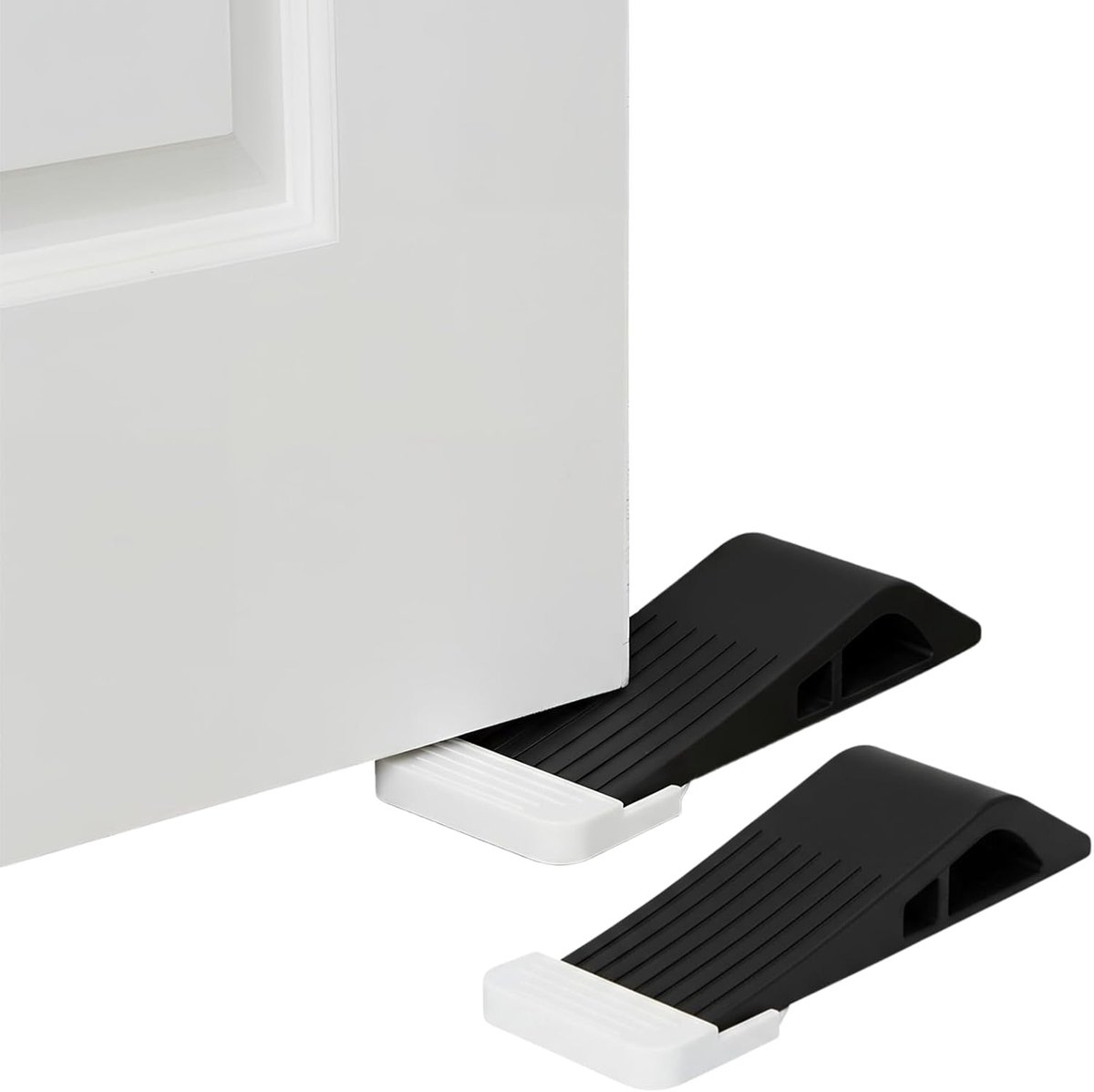 Rubberen deurstopper, 4 stuks deurstopper met zelfklevende organizer, zwart, duurzaam, antislip, deurstopper, voor - ShopVlot