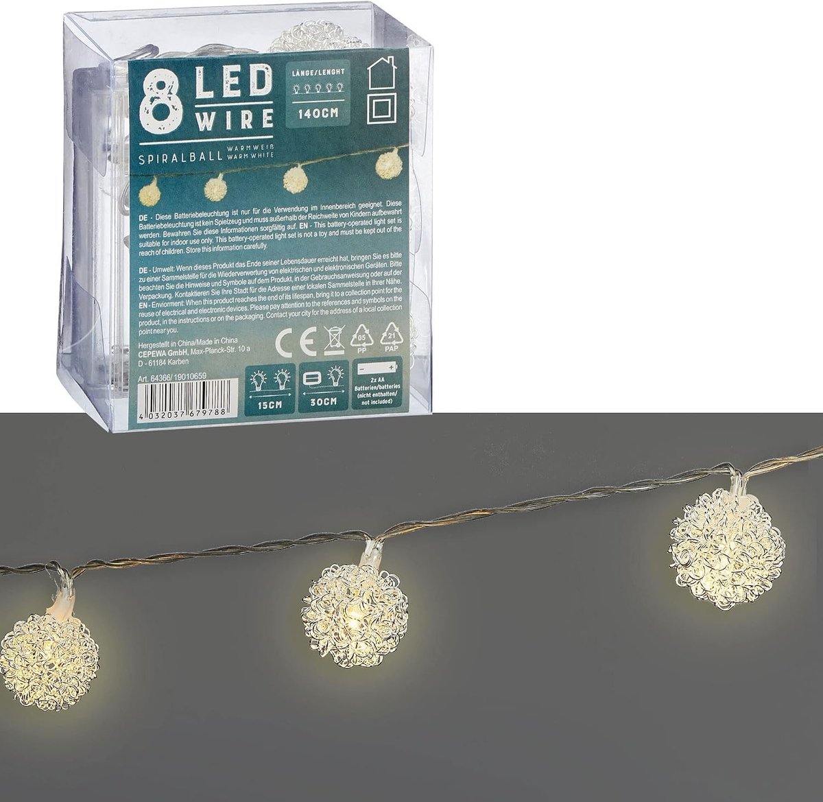 Mikro Draad Lichtketting - Zilver - 140 cm x Ø 3 cm - LED Decoratie Verlichting - Voor Feestelijke Versiering