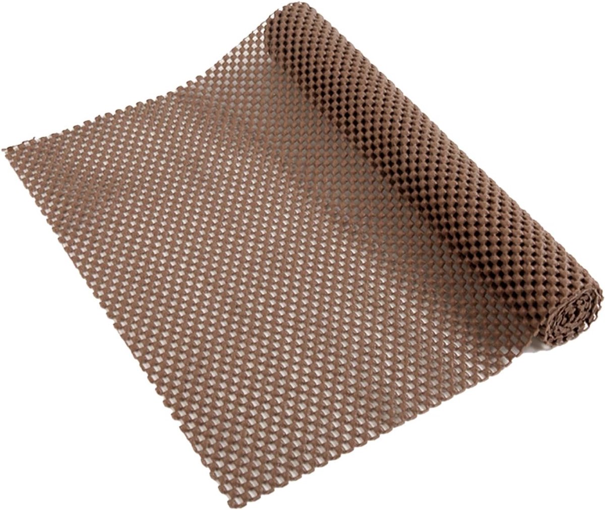 Antislip tapijtmat 45 x 150 cm - bruin - op maat te snijden - voorkomt wegglijden - ShopVlot