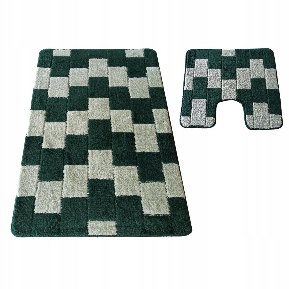 Badkamermatten Set Bornova XL Groen met WC-uitsparing 60x100cm