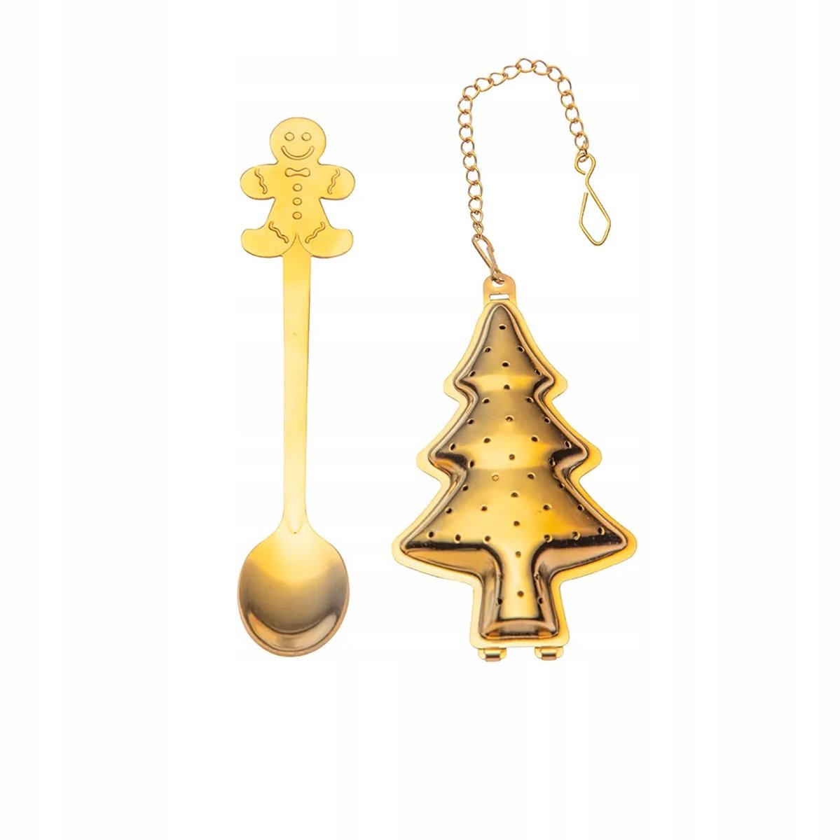 Altom Design Gouden RVS Theefilter met Lepel - Kerstcadeau