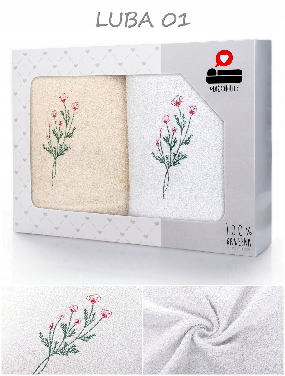 Set van 2 Luxe Katoenen Handdoeken 50x100cm met Borduring