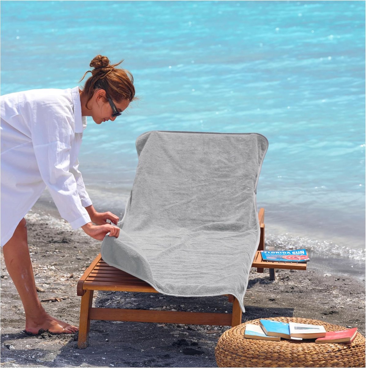 Terry Cloth Cover voor Tuinligbedden - 200x75cm - 100% Katoen - Wasbaar en Ademend - ShopVlot