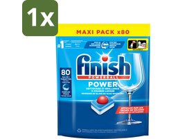 1 x Finish - Vaatwasmiddel - Power All in One Regular - Effectieve Alles-in-1 Reiniging - 80 capsules - Vaatwasmiddel - Vaatwasser - Vaatwas - Vaatwas Tablet - Vaatwas Capsule