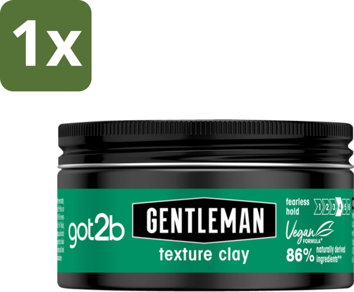 1 x Got2B - Texture Clay - Gentleman - 100 ml - Gentleman Texture Clay - Haar Textuur - Matte Finish - Stijlvol Haar - Natuurlijke Look