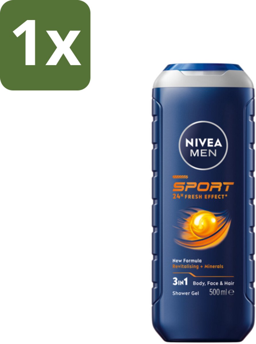 1 x NIVEA MEN - Douchegel - Sport - 500 ml - Douchegel Sport - Sport Douchegel - Douchegel Mannen - Sport Verzorging - Verfrissend Douchegel