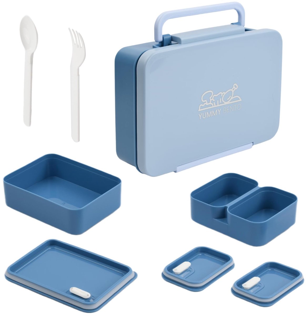 Lunchbox met drie vakken 850 ml - magnetronbestendig - waterdicht - ideaal voor schoollunches - ShopVlot