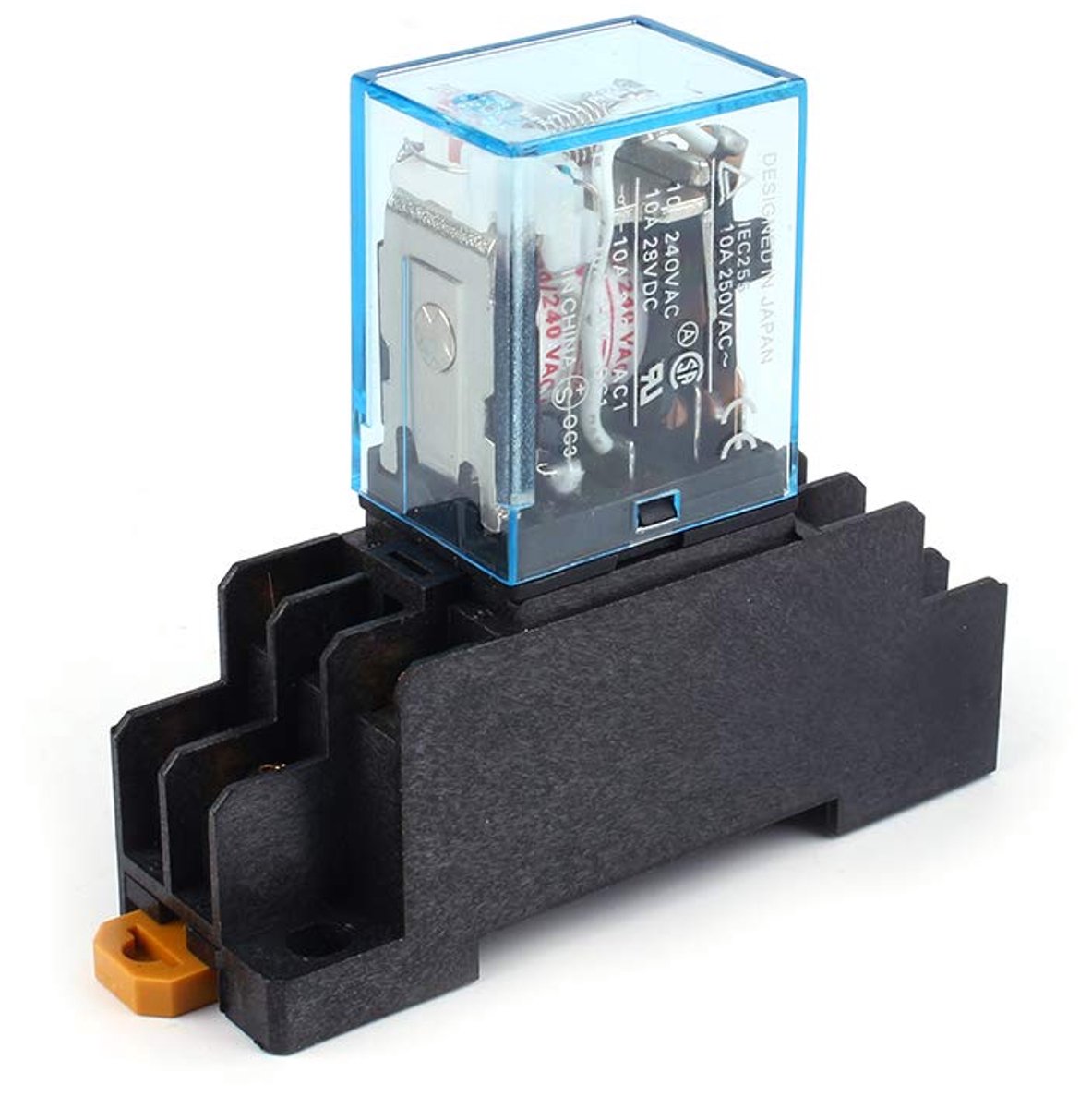 Flush relais 10A DPDT - AC 220V met sokkel - Bescherming voor elektronica - Ideaal voor automatische besturing - ShopVlot