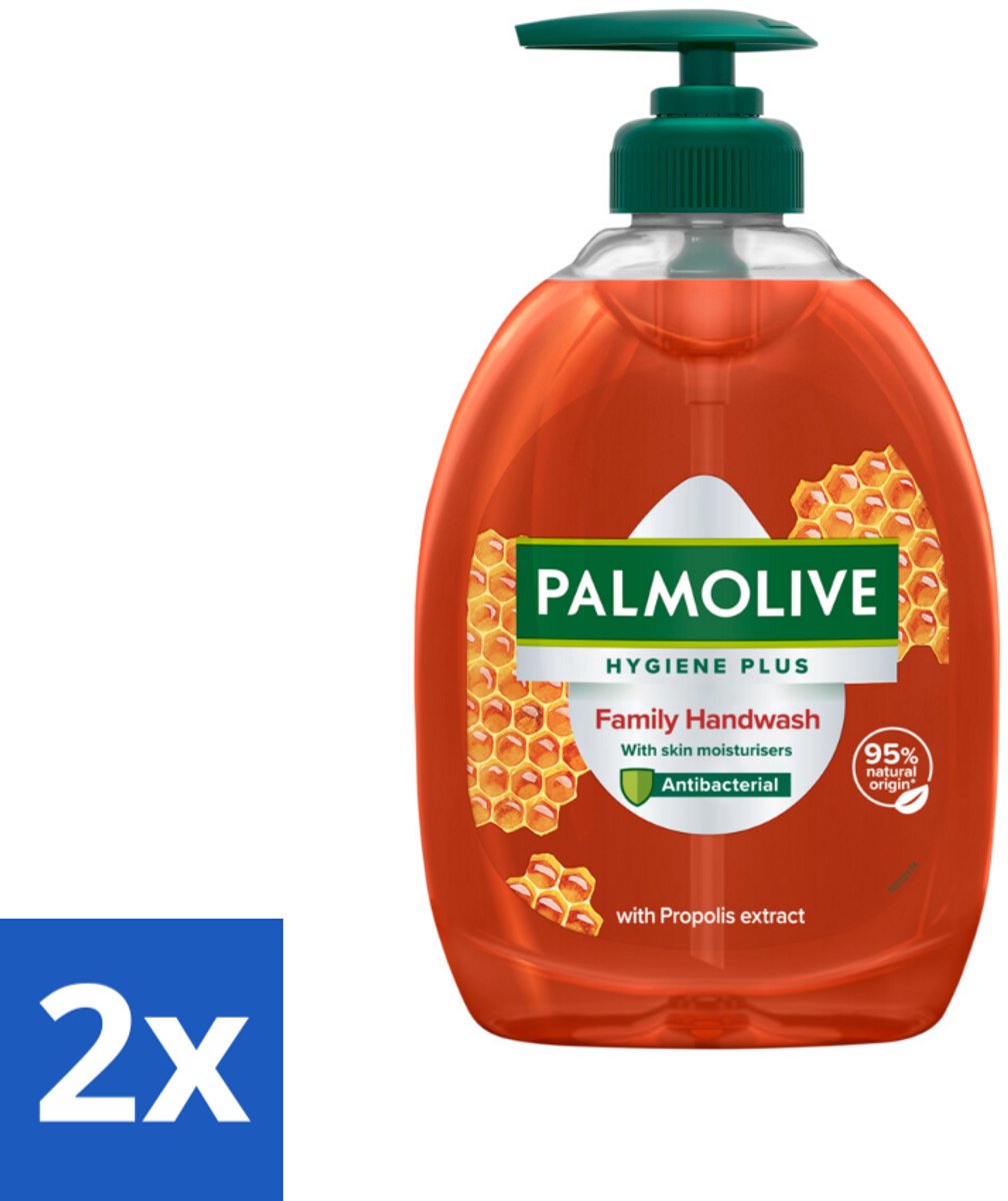 2 x Palmolive - Hygiëne - Handzeep - Antibacterieel & Fris - 500 ml - Antibacteriële Handzeep - Vloeibare Handzeep - Handhygiëne - Propolisextract - Gezinszeep