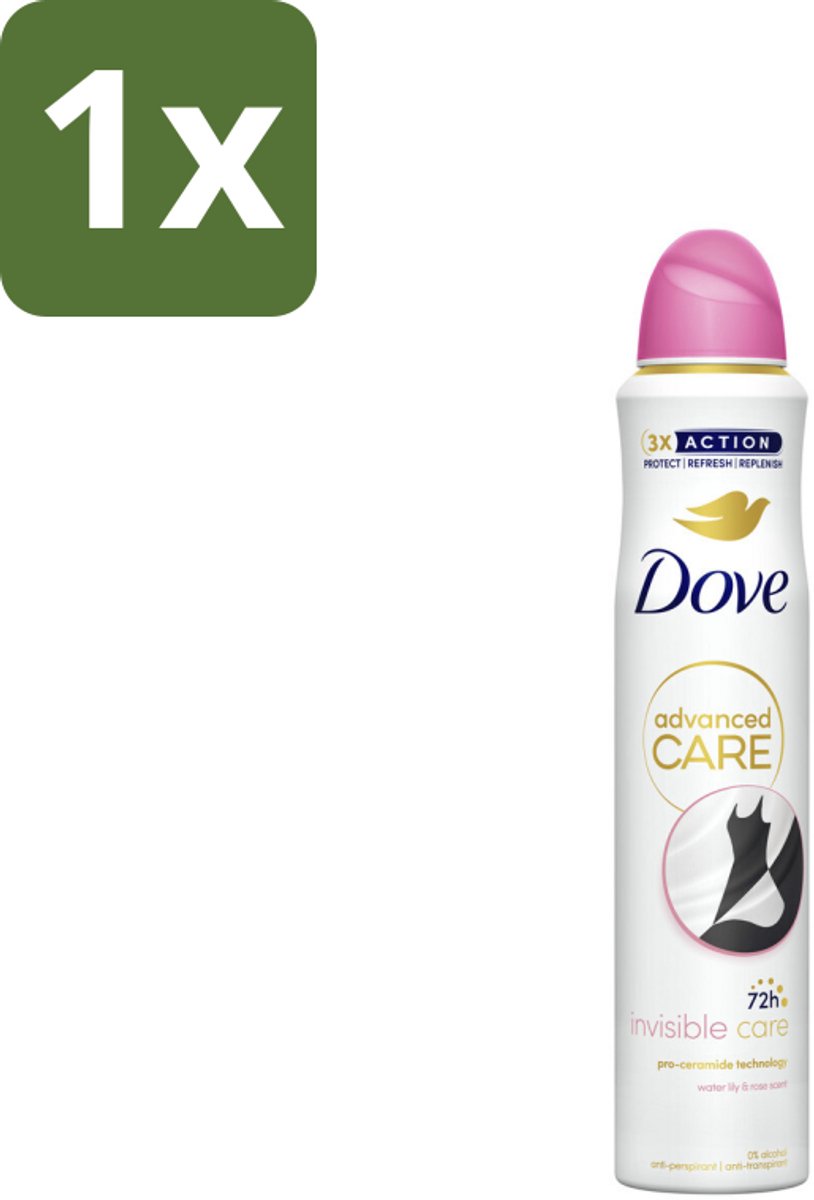1 x Dove Deodorant Spray - Invisible Care - 200 ml - Dove Deodorant Spray - Anti-transpirant - Zweetbehandeling - Frisheid - Geur