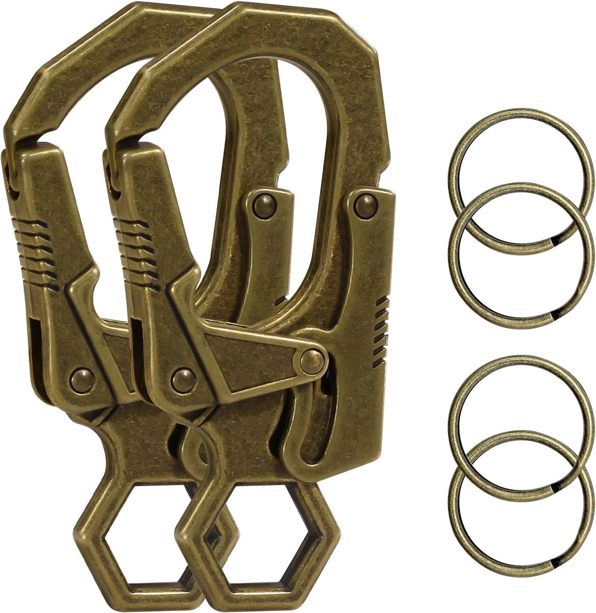 Karabiner Sleutelclip 7,8 cm - Zinklegering - Dubbele Sluiting - Veilig en betrouwbaar - ShopVlot