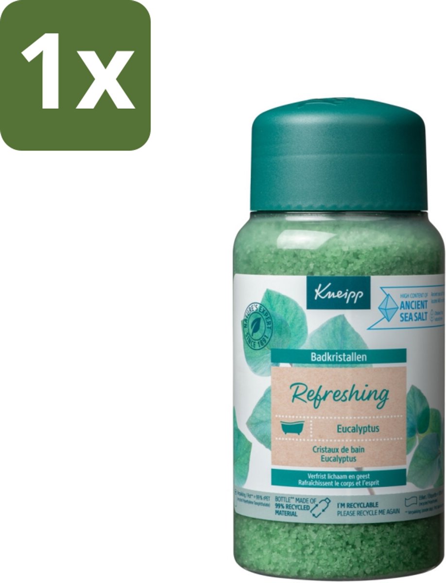 1 x Kneipp - Badzout - Badkristallen - Mint Eucalyptus - 600 g - Badzout - Badkristallen - Eucalyptusolie - Verfrissend Bad - Herstelbad