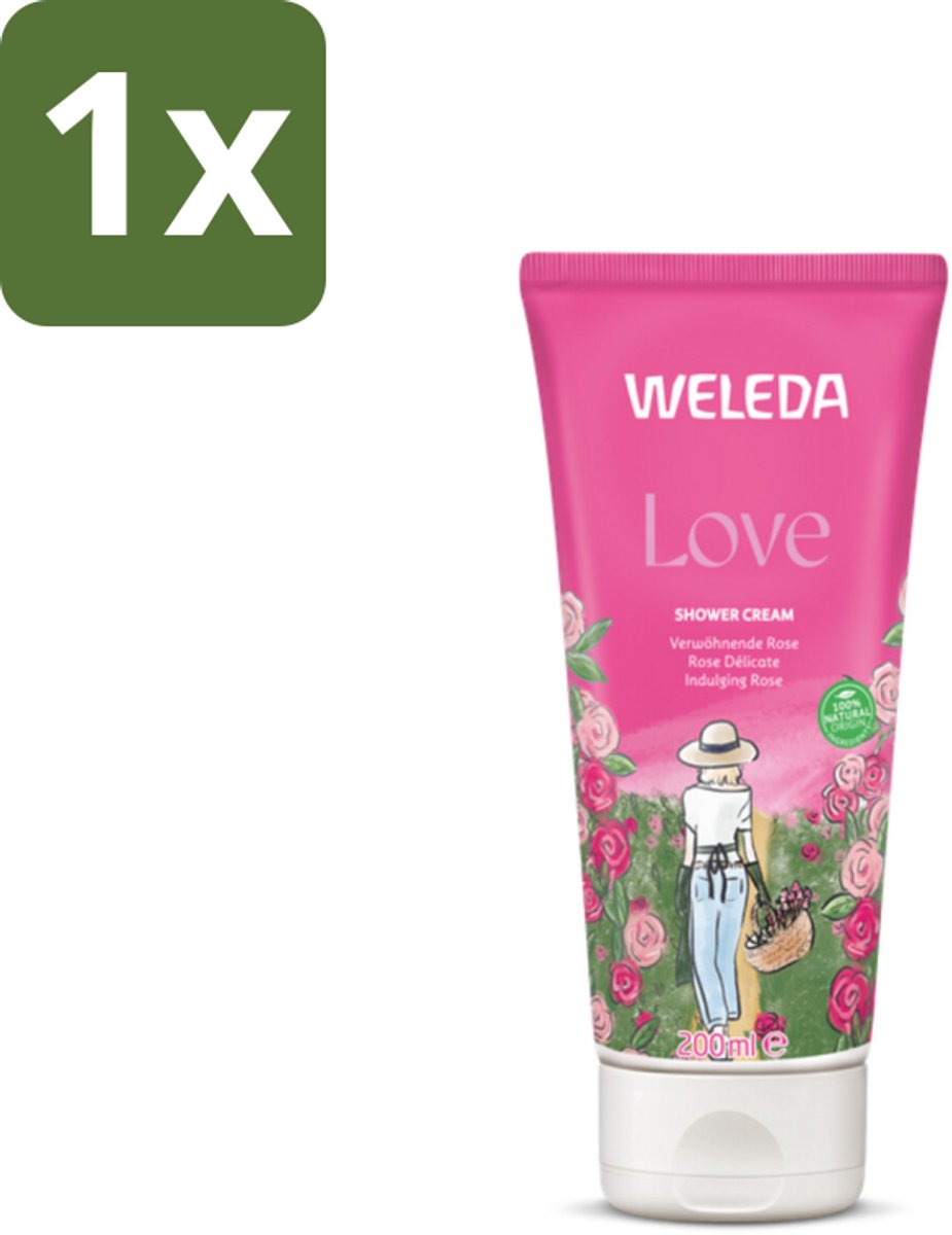 1 x WELEDA - Douchecrème Aroma Shower Love - 200 ml - Aroma Shower Love Douchecrème - Aromatherapie Douche - Natuurlijke Douchecrème - Weleda Aroma Shower - Liefdevolle Geur