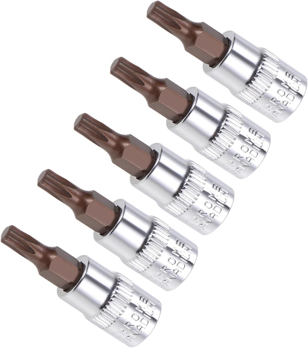 Torx Bit Socket, Metric T20-bit 1/4" Disk 1.5" Long, S2 Alloy Steel, Heat-Treated CR-V Socket - ShopVlot