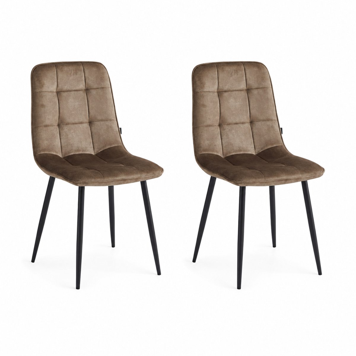 Colenis - Ela Eetkamerstoel - Set Van 2 - Taupe - Adoré Velvet - Design