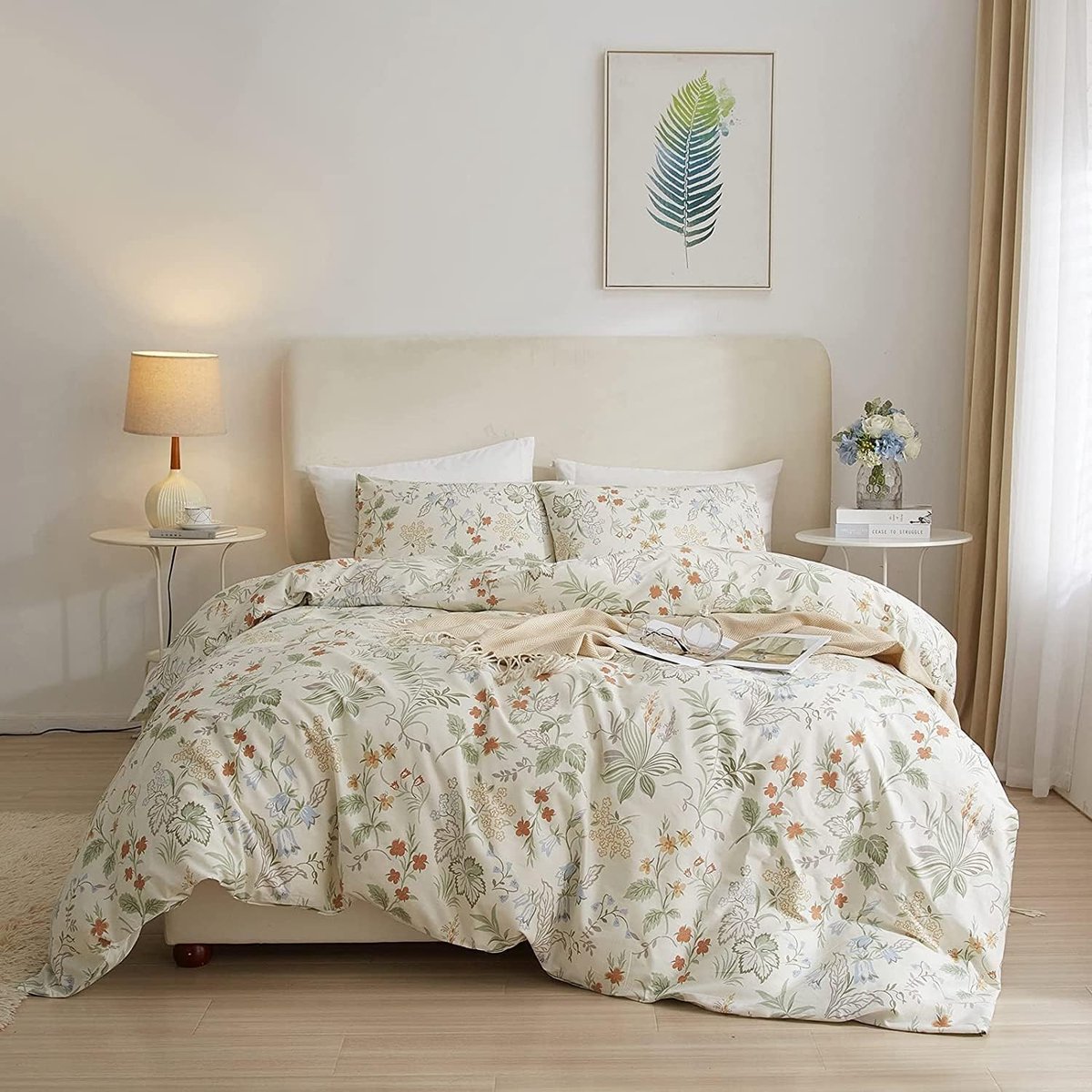 Dekbedovertrek Twin XL - Katoen - Botanische Bloemen - Esthetische Boho Sfeer - ShopVlot
