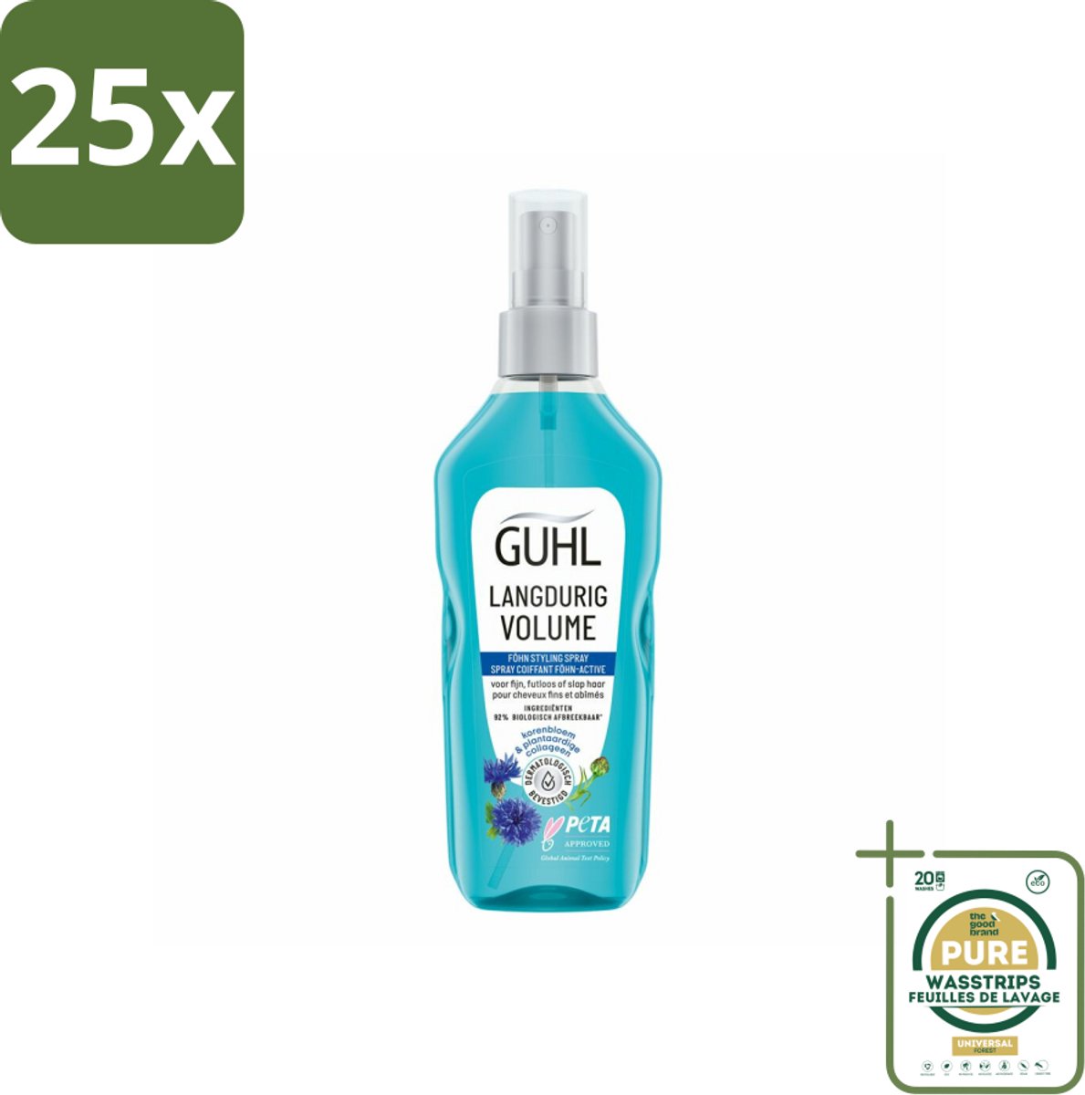 25 x Guhl - Styling Spray - Föhn Active - 125 ml - Grootverpakking - Haarspray - Volume - Grip - Styling Spray - Föhn Spray