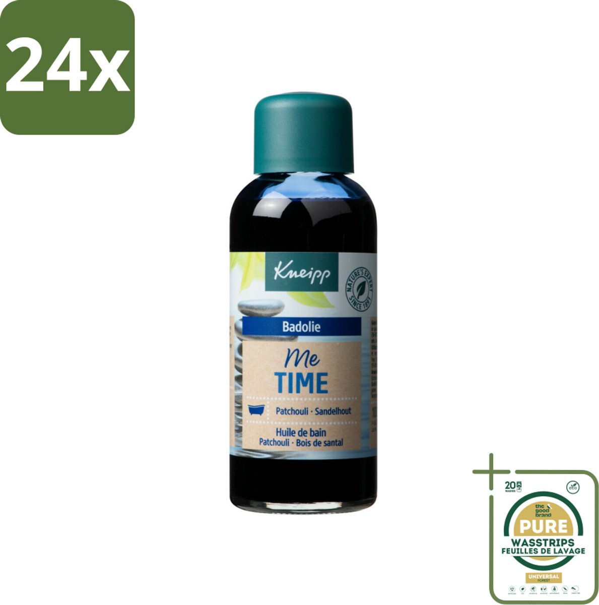 Kneipp - Badolie - Me-Time - Patchouli & Sandelhout - 100 ml - Voordeelverpakking - 24 stuks - Ontspannende badolie - Patchouli