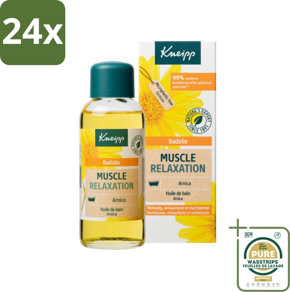 Kneipp - Badolie - Arnica - Voor spieren en gewrichten - 100 ml - Voordeelverpakking - 24 stuks - Gewrichtspijn - Ontspanning