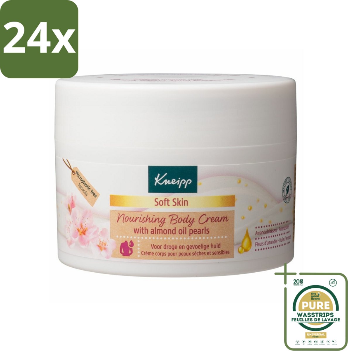 Kneipp - Body crème - Soft Skin - Amandelbloesem - 200 ml - Voordeelverpakking - 24 stuks - Hydraterende crème - Zachte huid