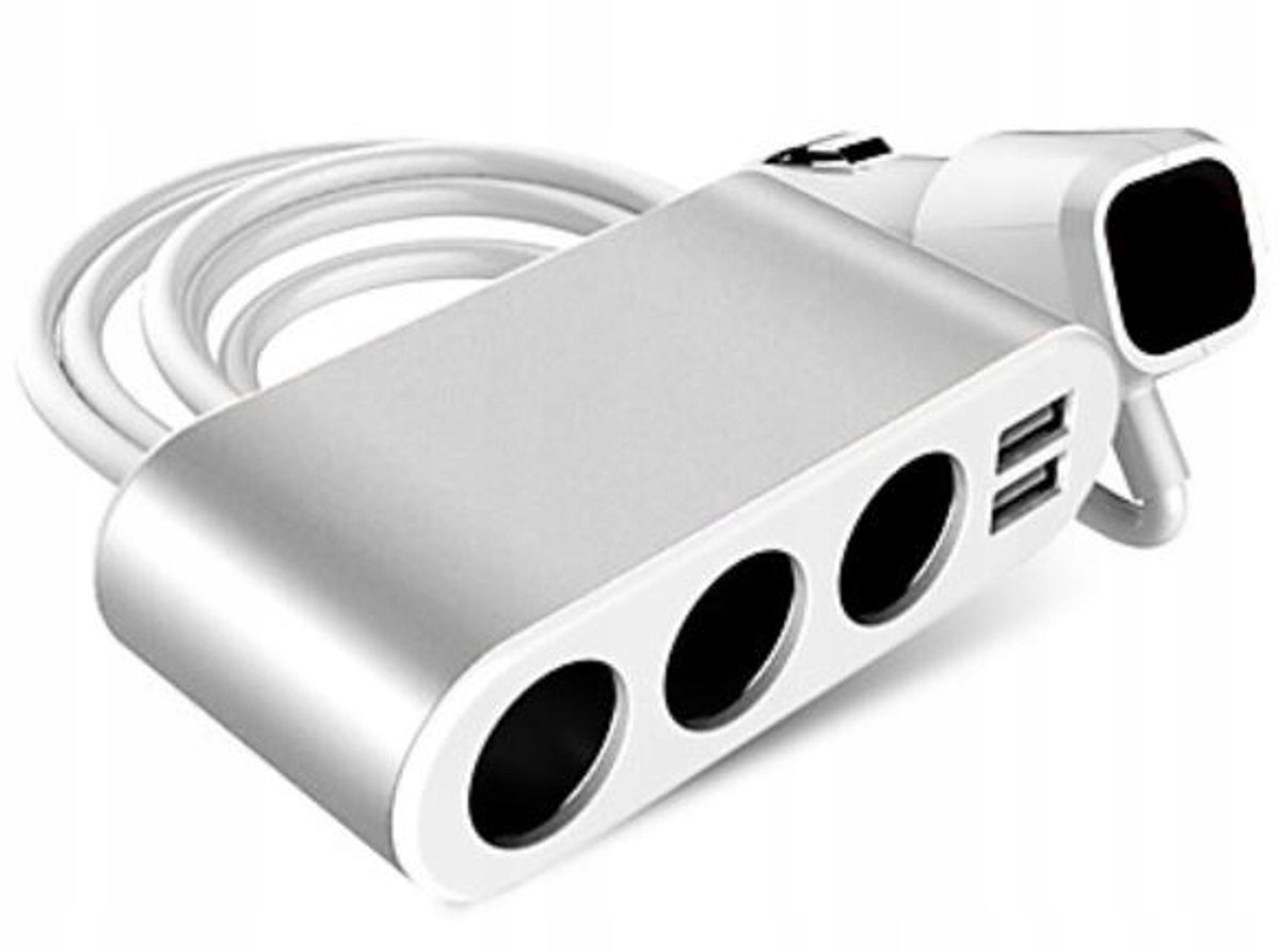 Verdeler sigarettenaansteker 12-24V met 2x USB, 120W