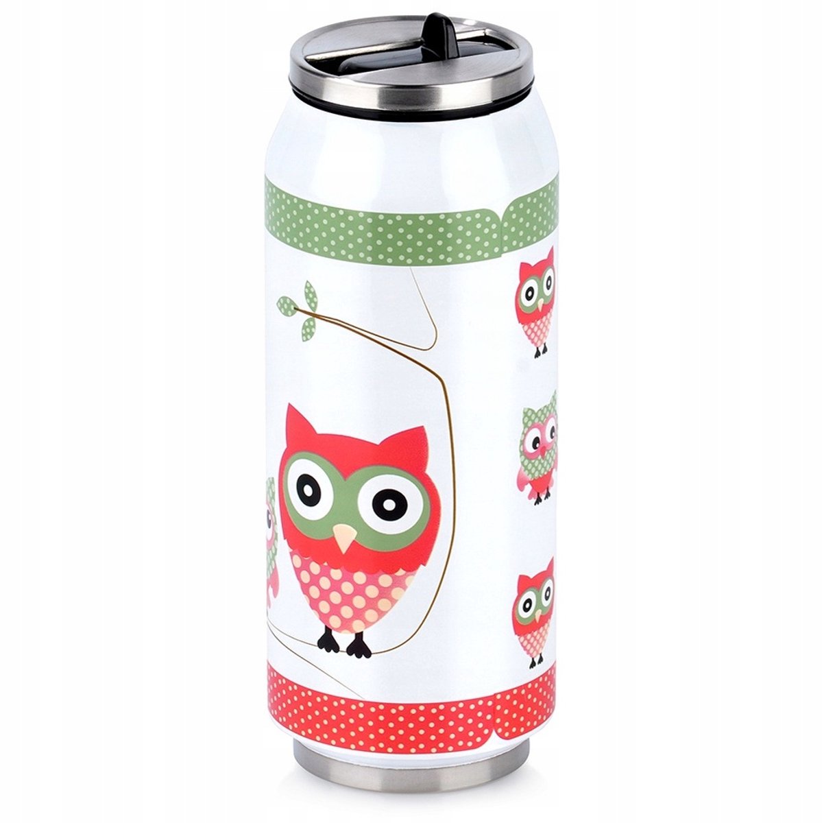 Thermosbeker met tuit - 0.4L - RVS - Uil motief