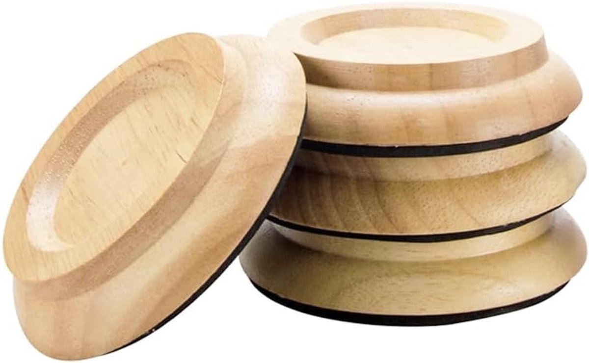 Piano set 4 stuks - massief hout - met schuimdempers - bescherming voor vloer en tapijt - ShopVlot